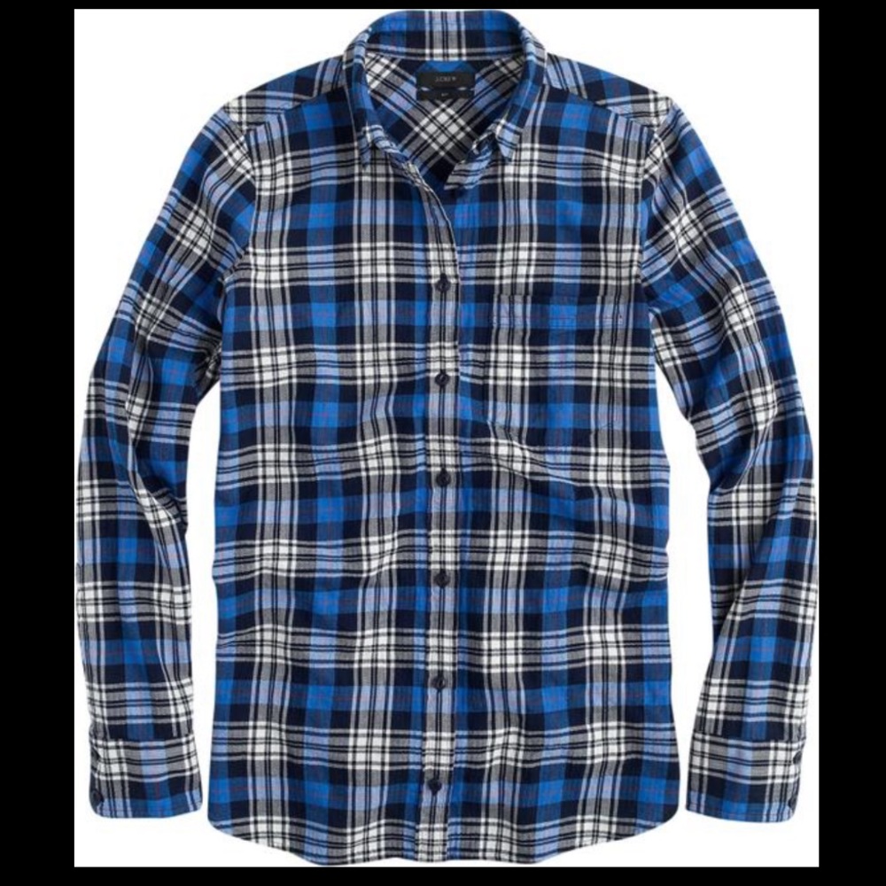 J. Crew Boy Shirt in Navy Weekend Plaid